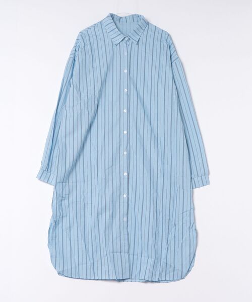 BY THE BAY(バイザベイ)の「【羽織り・ワンピース2WAY】ストライプロングシャツワンピース/5色展開 春夏 体型カバー(シャツワンピース・レディース・ブルー/ピンク/ホワイト/ブラック/ブラウン・FREE)」の9枚目の写真