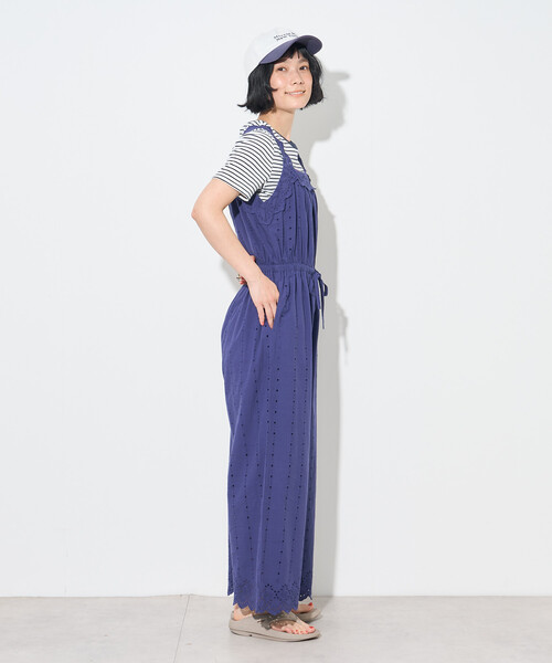 FREAK'S STORE(フリークスストア)の「インド スカラップサロペット(サロペット/オーバーオール・レディース・ブラック/ブルー/オフホワイト・フリ-)」の5枚目の写真