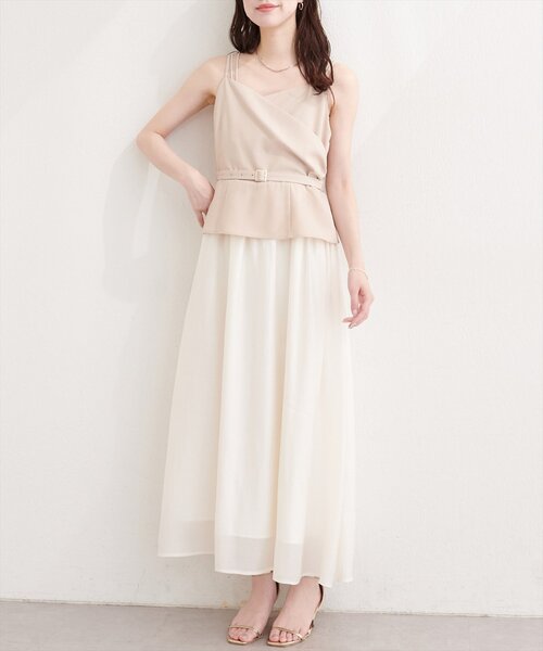 natural couture（ナチュラルクチュール）の「カシュクールドッキングキャミワンピース（ワンピース・レディース・アイボリー/ネイビー/ミント/ベージュ・FREE）」の13枚目の写真