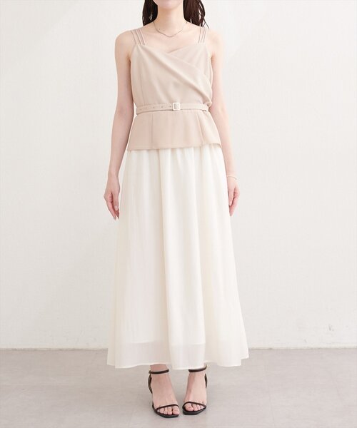 natural couture（ナチュラルクチュール）の「カシュクールドッキングキャミワンピース（ワンピース・レディース・アイボリー/ネイビー/ミント/ベージュ・FREE）」の11枚目の写真