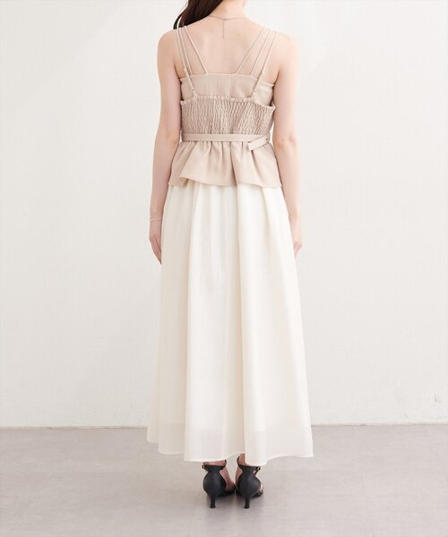 natural couture（ナチュラルクチュール）の「カシュクールドッキングキャミワンピース（ワンピース・レディース・アイボリー/ネイビー/ミント/ベージュ・FREE）」の9枚目の写真