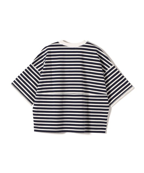 SHIPS(シップス)の「SHIPS Primary Navy Label:コットン 天竺 ハーフ スリーブ TEE(Tシャツ/カットソー・レディース・ブラック/オフホワイト/ネイビー・ONE SIZE)」の6枚目の写真