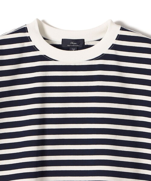 SHIPS(シップス)の「SHIPS Primary Navy Label:コットン 天竺 ハーフ スリーブ TEE(Tシャツ/カットソー・レディース・ブラック/オフホワイト/ネイビー・ONE SIZE)」の7枚目の写真