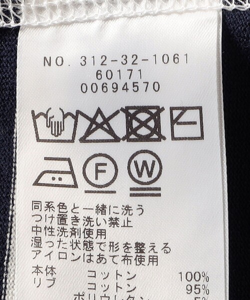 SHIPS(シップス)の「SHIPS Primary Navy Label:コットン 天竺 ハーフ スリーブ TEE(Tシャツ/カットソー・レディース・ブラック/オフホワイト/ネイビー・ONE SIZE)」の11枚目の写真