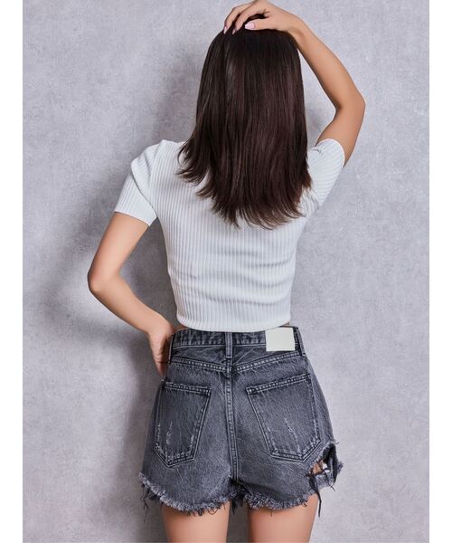 GYDA(ジェイダ)の「GG bijou MOLDニットトップス(Tシャツ/カットソー・レディース・オフホワイト/ブラック・FREE)」の10枚目の写真