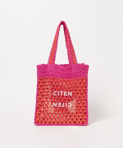 CITEN（シテン）の「＜CITEN＞ペーパーコードバイカラートート（トートバッグ・レディース・ベージュ/ネイビー/オレンジ・FREE）」の4枚目の写真