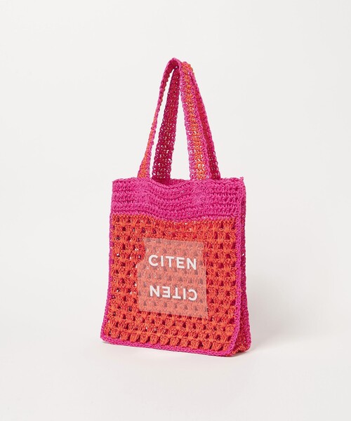 CITEN（シテン）の「＜CITEN＞ペーパーコードバイカラートート（トートバッグ・レディース・ベージュ/ネイビー/オレンジ・FREE）」の7枚目の写真