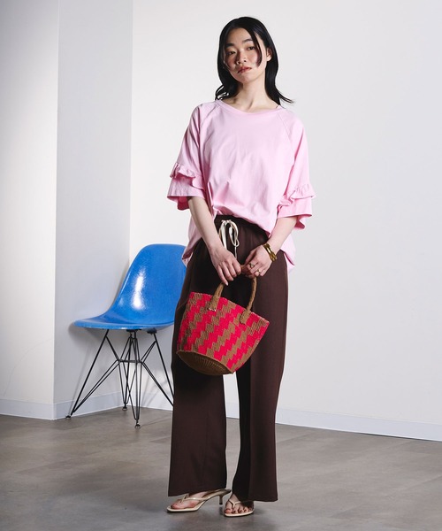 ROSE BUD(ローズバッド)の「mici/BACK RAFFLE TEE(Tシャツ/カットソー・レディース・ライトピンク/ブラック・ONE SIZE)」の20枚目の写真
