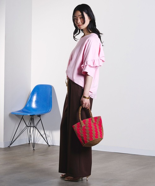 ROSE BUD(ローズバッド)の「mici/BACK RAFFLE TEE(Tシャツ/カットソー・レディース・ライトピンク/ブラック・ONE SIZE)」の19枚目の写真