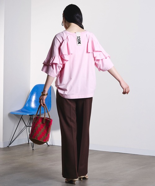 ROSE BUD(ローズバッド)の「mici/BACK RAFFLE TEE(Tシャツ/カットソー・レディース・ライトピンク/ブラック・ONE SIZE)」の18枚目の写真