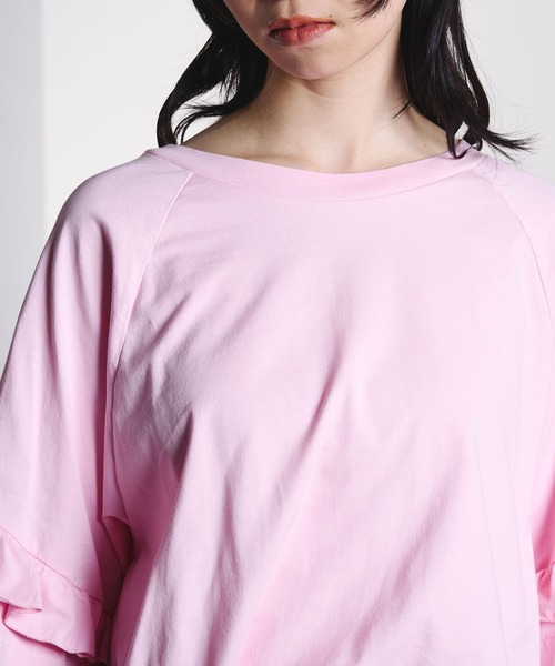 ROSE BUD(ローズバッド)の「mici/BACK RAFFLE TEE(Tシャツ/カットソー・レディース・ライトピンク/ブラック・ONE SIZE)」の17枚目の写真