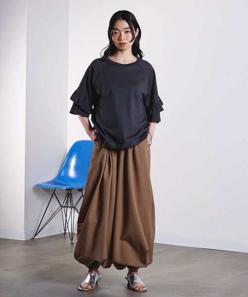ROSE BUD(ローズバッド)の「mici/BACK RAFFLE TEE(Tシャツ/カットソー・レディース・ライトピンク/ブラック・ONE SIZE)」の11枚目の写真