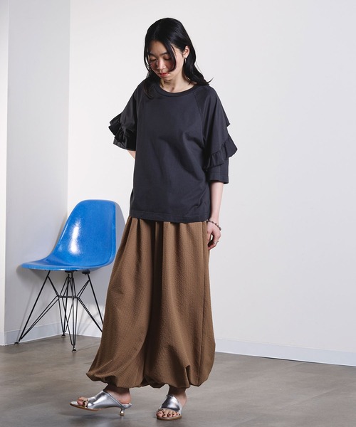 ROSE BUD(ローズバッド)の「mici/BACK RAFFLE TEE(Tシャツ/カットソー・レディース・ライトピンク/ブラック・ONE SIZE)」の10枚目の写真