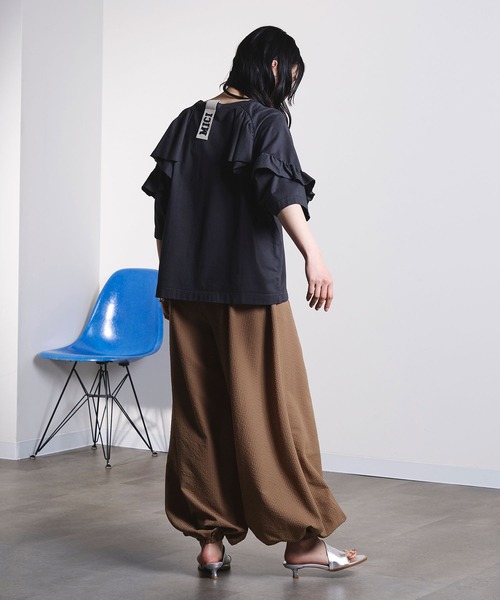 ROSE BUD(ローズバッド)の「mici/BACK RAFFLE TEE(Tシャツ/カットソー・レディース・ライトピンク/ブラック・ONE SIZE)」の8枚目の写真