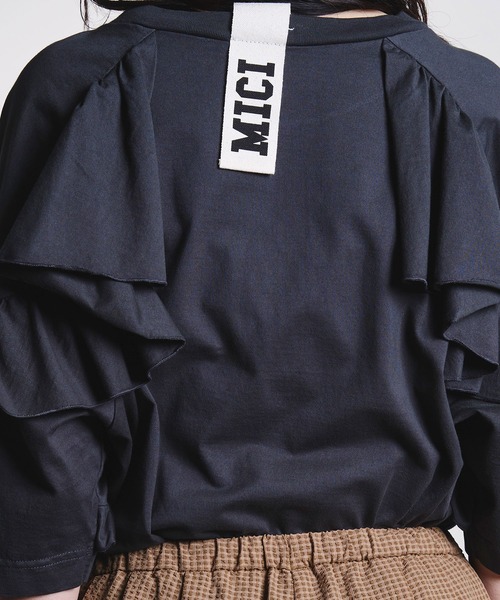 ROSE BUD(ローズバッド)の「mici/BACK RAFFLE TEE(Tシャツ/カットソー・レディース・ライトピンク/ブラック・ONE SIZE)」の7枚目の写真