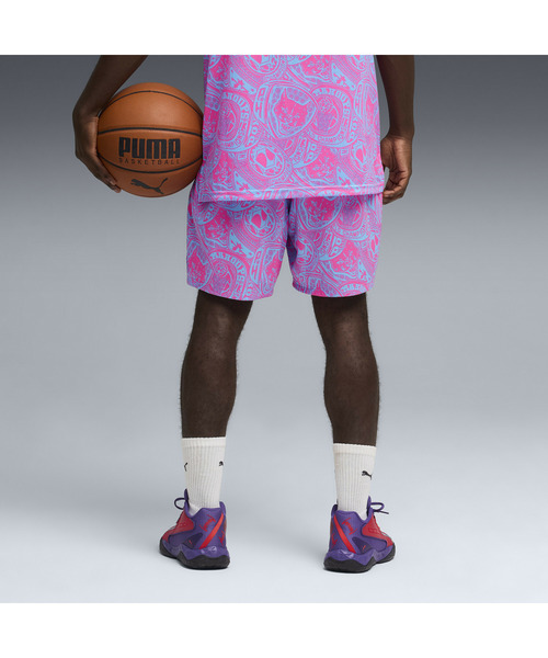 PUMA(プーマ)の「PUMA プーマ メンズ バスケットボール フレイグラント ファウル AOP 6インチ(その他パンツ・メンズ・ブラック×グレー/ピンク系その他・LARGE/X-LARGE/SMALL/MEDIUM)」の3枚目の写真