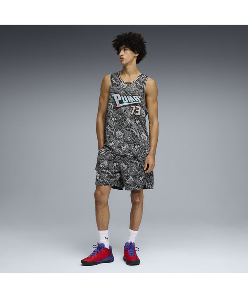 PUMA(プーマ)の「PUMA プーマ メンズ バスケットボール フレイグラント ファウル AOP 6インチ(その他パンツ・メンズ・ブラック×グレー/ピンク系その他・LARGE/X-LARGE/SMALL/MEDIUM)」の8枚目の写真
