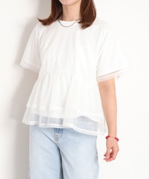 cepo | シアーチュールドッキングペプラムプルオーバー(Tシャツ/カットソー)