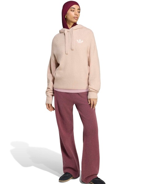 adidas（アディダス）の「adidas ESSENTIALS KNIT HOODIE / アディダス エッセンシャルズ ニット フーディー（パーカー・レディース・ピンクベージュ・S/M/L）」の10枚目の写真