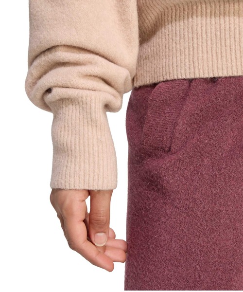 adidas（アディダス）の「adidas ESSENTIALS KNIT HOODIE / アディダス エッセンシャルズ ニット フーディー（パーカー・レディース・ピンクベージュ・S/M/L）」の6枚目の写真