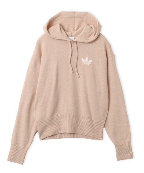 adidas（アディダス）の「adidas ESSENTIALS KNIT HOODIE / アディダス エッセンシャルズ ニット フーディー（パーカー・レディース・ピンクベージュ・S/M/L）」の4枚目の写真