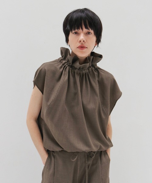 gingham check 2way off shoulder blouse(ギンガムチェック2WAYオフ