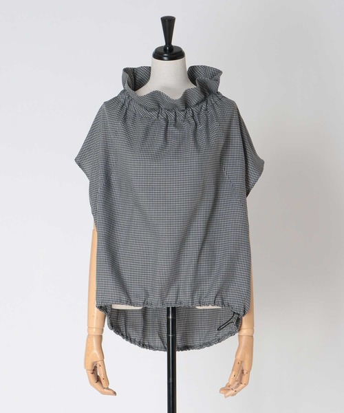 DRESSLAVE(ドレスレイブ)の「gingham check 2way off shoulder blouse(ギンガムチェック2WAYオフショルダーブラウス)(シャツ/ブラウス・レディース・ブラウン/グレー・38)」の2枚目の写真