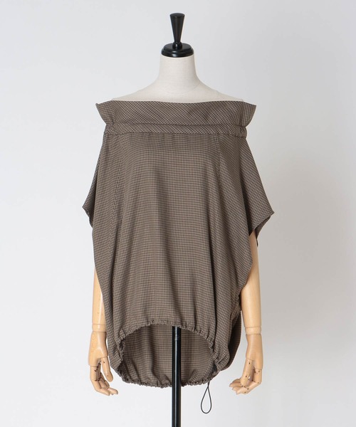 DRESSLAVE(ドレスレイブ)の「gingham check 2way off shoulder blouse(ギンガムチェック2WAYオフショルダーブラウス)(シャツ/ブラウス・レディース・ブラウン/グレー・38)」の16枚目の写真