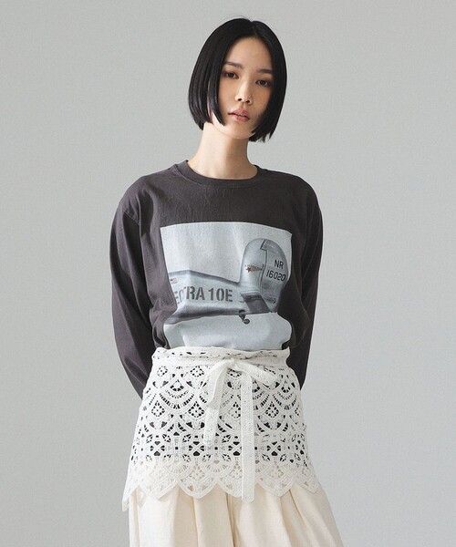 HEAR MY NAME(ヒアマイネーム)の「【別注】HEAR MY NAME × maturely / プリント ロング スリーブ(Tシャツ/カットソー・レディース・ホワイト/ブラック・0/1)」の1枚目の写真