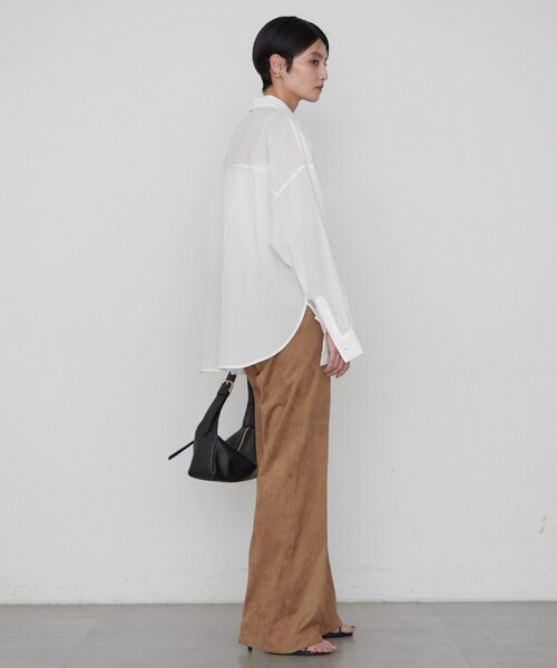 LOUNGEDRESS(ラウンジドレス)の「《オフィスカジュアル対応》リヨセルシャツ(シャツ/ブラウス・レディース・ベージュ/ネイビー/ブラウン/オフホワイト・FREE)」の8枚目の写真