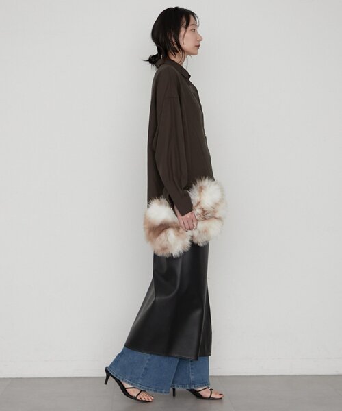 LOUNGEDRESS(ラウンジドレス)の「《オフィスカジュアル対応》リヨセルシャツ(シャツ/ブラウス・レディース・ベージュ/ネイビー/ブラウン/オフホワイト・FREE)」の18枚目の写真
