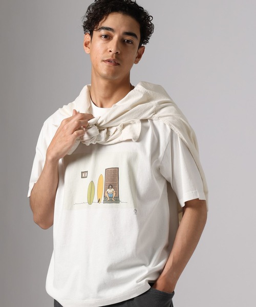 BAYFLOW(ベイフロー)の「【マシュー・ウィグルスワース】サーフアートフォトTシャツ(Tシャツ/カットソー・メンズ・オフホワイト/ブラック・MEDIUM/LARGE)」の6枚目の写真