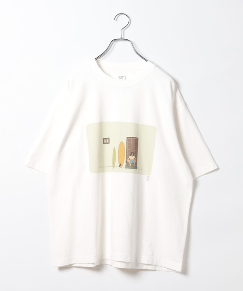 BAYFLOW(ベイフロー)の「【マシュー・ウィグルスワース】サーフアートフォトTシャツ(Tシャツ/カットソー・メンズ・オフホワイト/ブラック・MEDIUM/LARGE)」の7枚目の写真