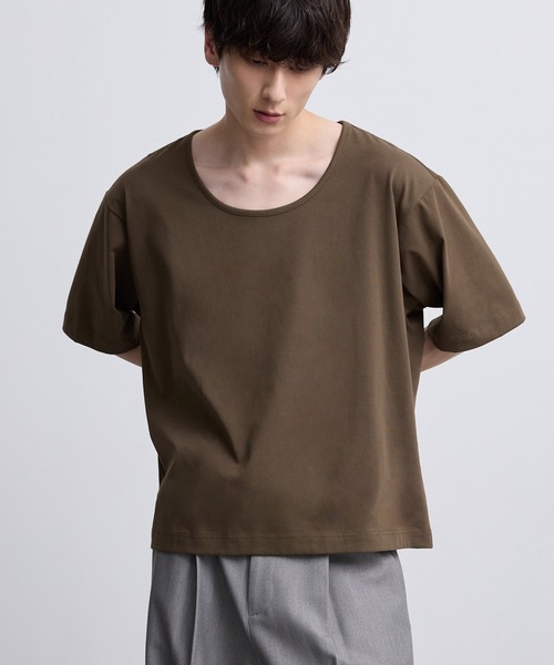 EMMA CLOTHES(エマクローズ)の「コンフォート Uネック 半袖Tシャツ(Tシャツ/カットソー・メンズ・スミクロ/オフホワイト/ブラウン/ブルーグレー・S/M/L)」の18枚目の写真