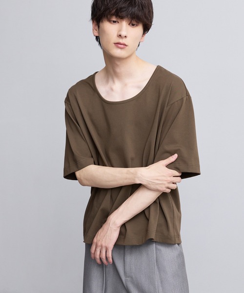 EMMA CLOTHES(エマクローズ)の「コンフォート Uネック 半袖Tシャツ(Tシャツ/カットソー・メンズ・スミクロ/オフホワイト/ブラウン/ブルーグレー・S/M/L)」の19枚目の写真