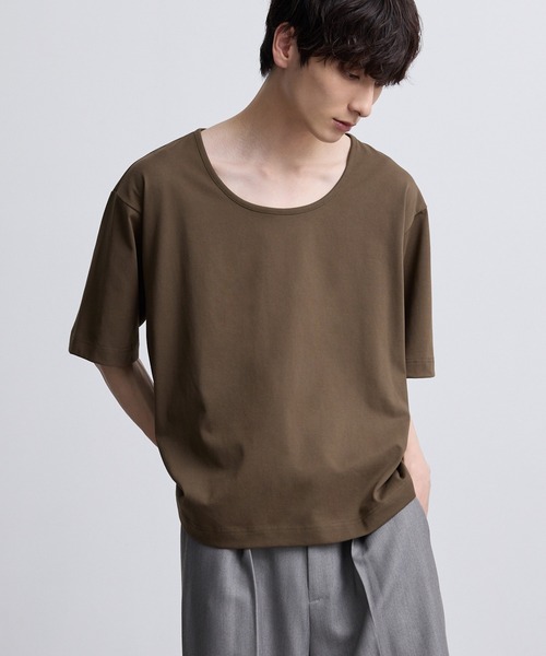 EMMA CLOTHES(エマクローズ)の「コンフォート Uネック 半袖Tシャツ(Tシャツ/カットソー・メンズ・スミクロ/オフホワイト/ブラウン/ブルーグレー・S/M/L)」の20枚目の写真