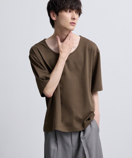 EMMA CLOTHES(エマクローズ)の「コンフォート Uネック 半袖Tシャツ(Tシャツ/カットソー・メンズ・スミクロ/オフホワイト/ブラウン/ブルーグレー・S/M/L)」の21枚目の写真