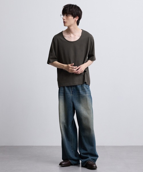 EMMA CLOTHES(エマクローズ)の「コンフォート Uネック 半袖Tシャツ(Tシャツ/カットソー・メンズ・スミクロ/オフホワイト/ブラウン/ブルーグレー・S/M/L)」の12枚目の写真