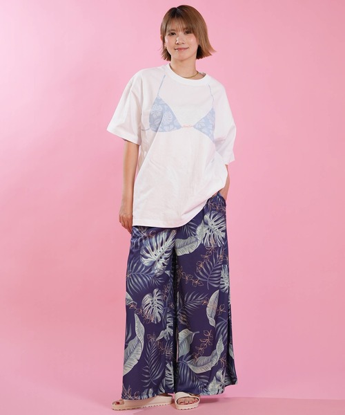 Hula Lani(フララニ)の「HULALANI/フララニ レディース ロングパンツ ワイドパンツ ボタニカル柄 263HU2LP182(その他パンツ・レディース・ネイビー/ホワイト/ピンク/ブルー・FREE)」の10枚目の写真