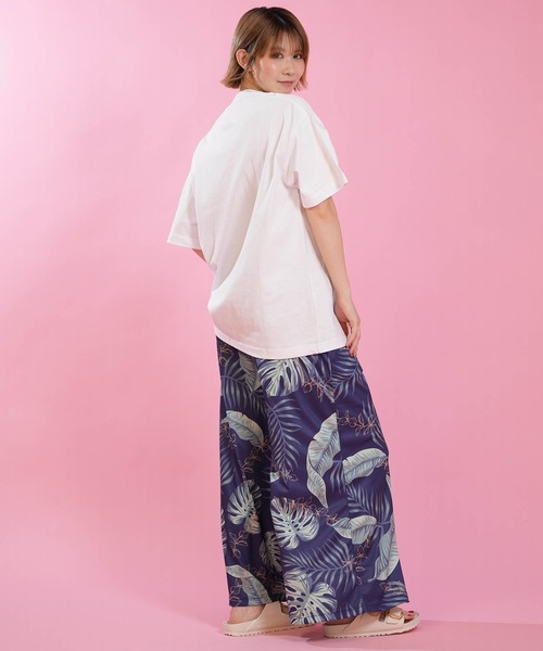 Hula Lani(フララニ)の「HULALANI/フララニ レディース ロングパンツ ワイドパンツ ボタニカル柄 263HU2LP182(その他パンツ・レディース・ネイビー/ホワイト/ピンク/ブルー・FREE)」の11枚目の写真