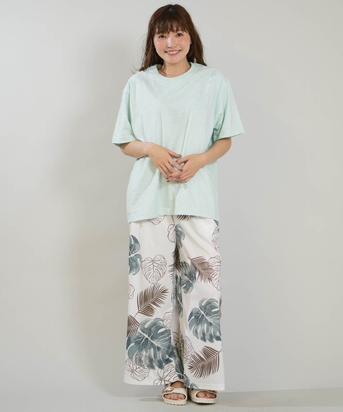 Hula Lani(フララニ)の「HULALANI/フララニ レディース ロングパンツ ワイドパンツ ボタニカル柄 263HU2LP182(その他パンツ・レディース・ネイビー/ホワイト/ピンク/ブルー・FREE)」の6枚目の写真