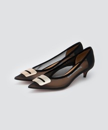 Bicolor frill ribbon mules（パンプス）｜Rose Muse（ロゼミューズ