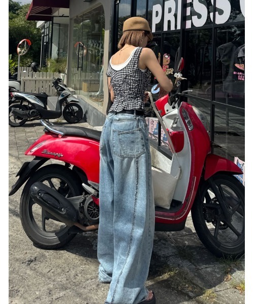 cling drape denim pants(unisex)（デニムパンツ）｜Knuth Marf