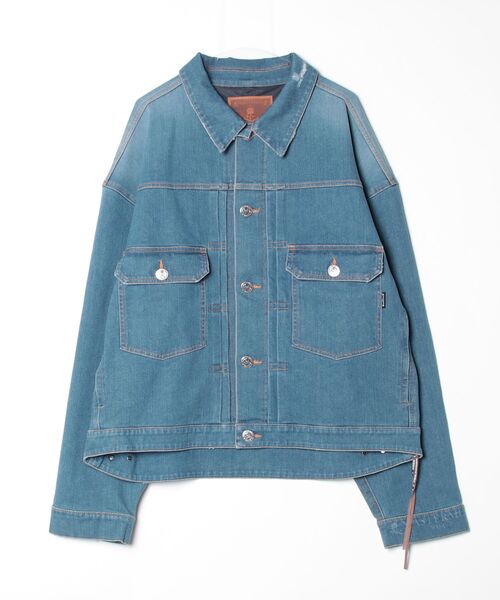 mastermind JAPAN(マスターマインド)の「WATER REPELLENT DENIM TRUCKER JACKET(デニムジャケット・メンズ・ブラック/インディゴブルー・XL)」の1枚目の写真
