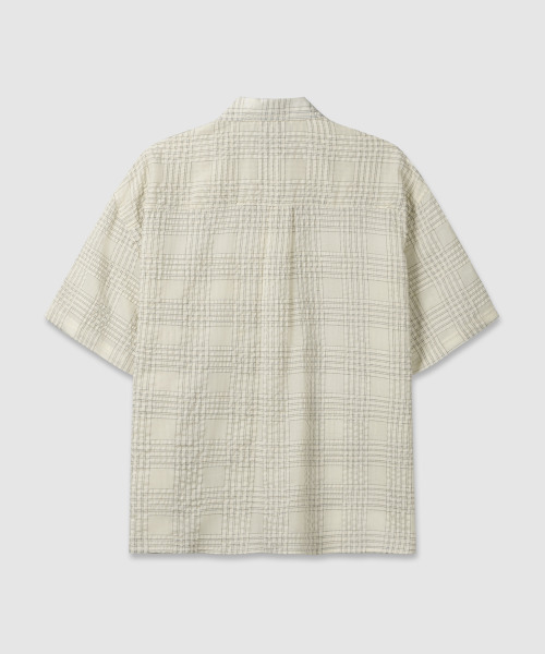 ANOLORCODE(アノローコード)の「ディアチェッククロップ半袖シャツ(アイボリー)(シャツ/ブラウス・レディース・アイボリー・MEDIUM/LARGE)」の3枚目の写真