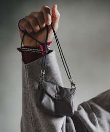 GLIMCLAP（グリムクラップ）の「mko13729-Vintage Synthetic Leather Multi-Pocket Mini Bag ポーチ ミニバッグ(211-026-gla-cg)（ポーチ）」
