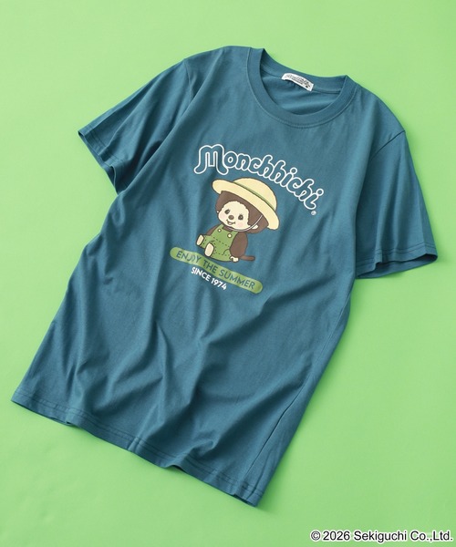 FUNALIVE(ファンアライブ)の「モンチッチ 夏柄 プリント 半袖Tシャツ(Tシャツ/カットソー・メンズ・ブラック/グレイッシュブルー/オフホワイト・L/LL/M)」の3枚目の写真