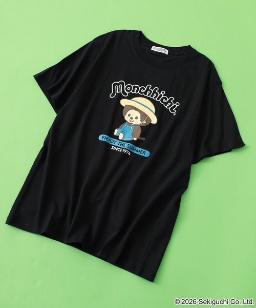FUNALIVE(ファンアライブ)の「モンチッチ 夏柄 プリント 半袖Tシャツ(Tシャツ/カットソー・メンズ・ブラック/グレイッシュブルー/オフホワイト・L/LL/M)」の2枚目の写真