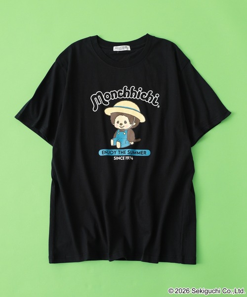 FUNALIVE(ファンアライブ)の「モンチッチ 夏柄 プリント 半袖Tシャツ(Tシャツ/カットソー・メンズ・ブラック/グレイッシュブルー/オフホワイト・L/LL/M)」の5枚目の写真