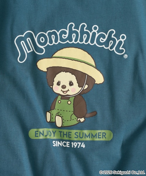 FUNALIVE(ファンアライブ)の「モンチッチ 夏柄 プリント 半袖Tシャツ(Tシャツ/カットソー・メンズ・ブラック/グレイッシュブルー/オフホワイト・L/LL/M)」の8枚目の写真